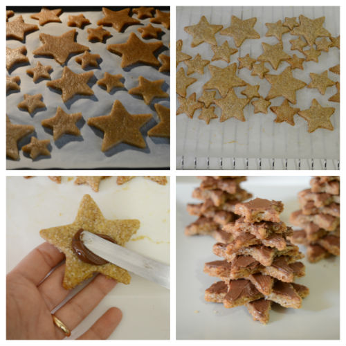 Biscuits sapin de Noël au nutella maison et coco (recette sans beurre)
