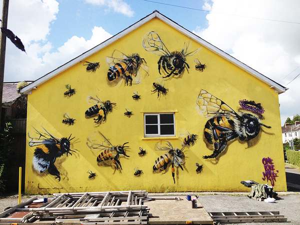 Street Art: Louis Masai's murals to save bees in London