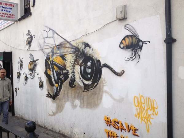 Street Art: murais de Louis Masai para salvar abelhas em Londres