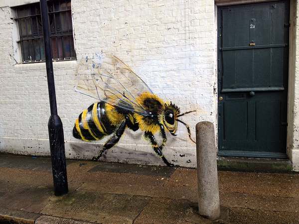 Arte callejero: los murales de Louis Masai para salvar a las abejas en Londres