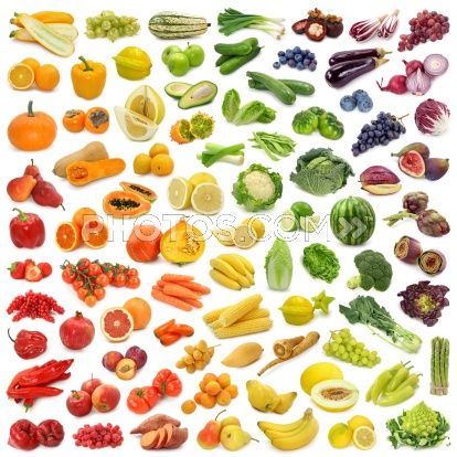 El arcoíris de frutas y verduras: propiedades en función del color