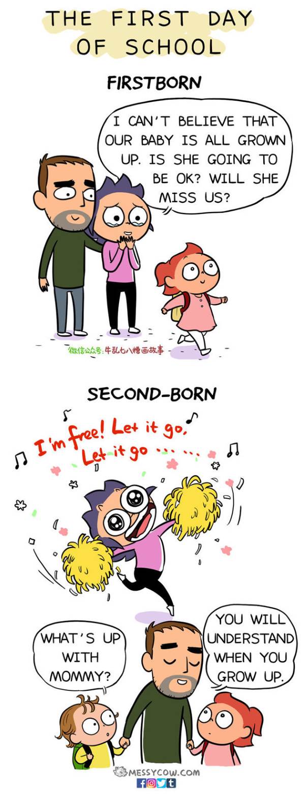 10 fun mistakes not to make with your second child, illustrations
