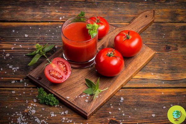 Suco de tomate sem sal para reduzir a pressão arterial e o colesterol