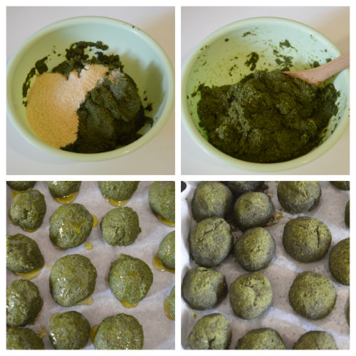 Spinach and lentil meatballs on Jerusalem artichoke cream