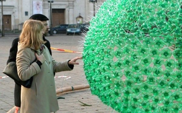 Christmas trees from recycled plastic bottles