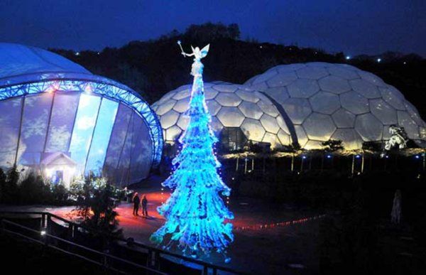 Christmas trees from recycled plastic bottles