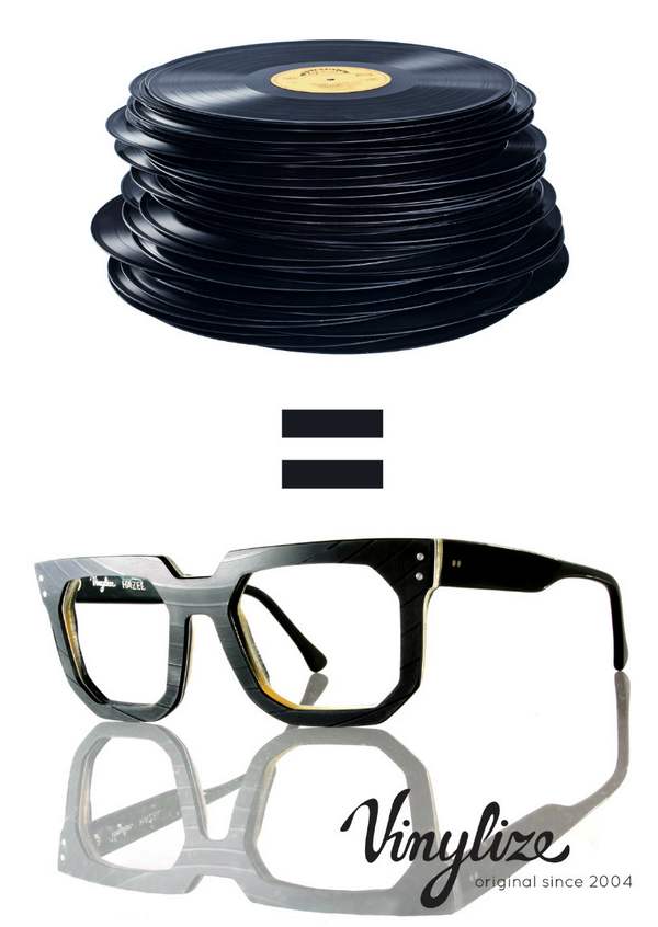Vinylize: trendy glasses from the recycling of old vinyls