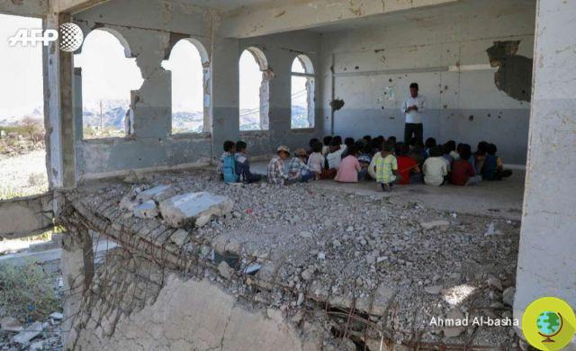 Primer día de clases en Yemen, las imágenes que nos arrojan en la cara el horror de la guerra