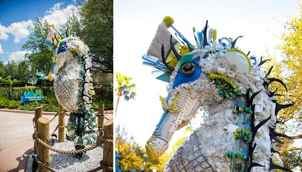 The giant plastic sculptures made with the waste of beaches and oceans (PHOTO and VIDEO)