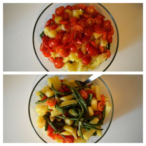 Salade de pommes de terre et haricots verts - Recette