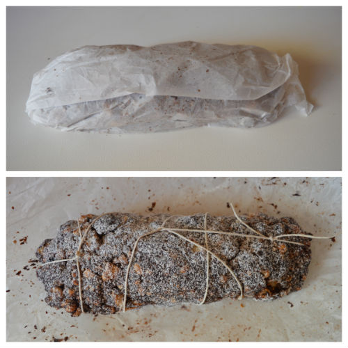 Chocolate salami: the recipe without eggs and added sugars