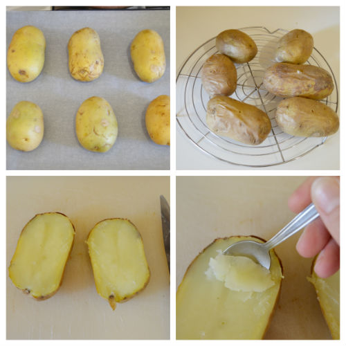 Patatas rellenas al horno con agretti