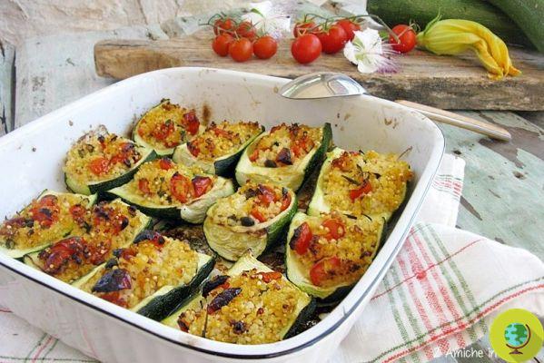 Vegan recipes: vegetables stuffed with spelled with herbs