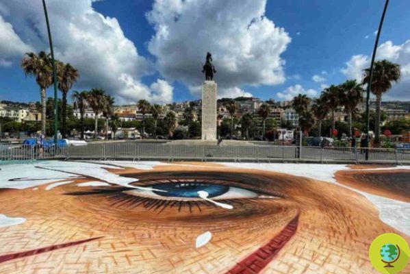 Nápoles es un museo al aire libre con arte callejero: en el paseo marítimo maxi murales de Jorit y otros artistas