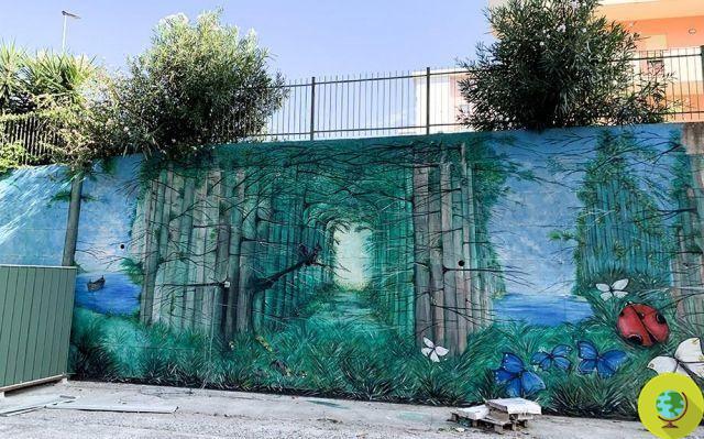 La peinture murale artistique créée à Crotone comme thérapie émotionnelle pour un enfant autiste