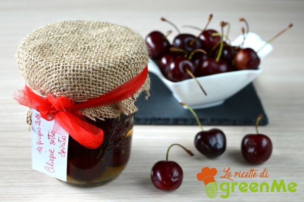 Homemade cherries in alcohol