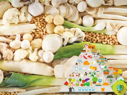 White vegetables: onions, potatoes and cauliflower for a healthy diet