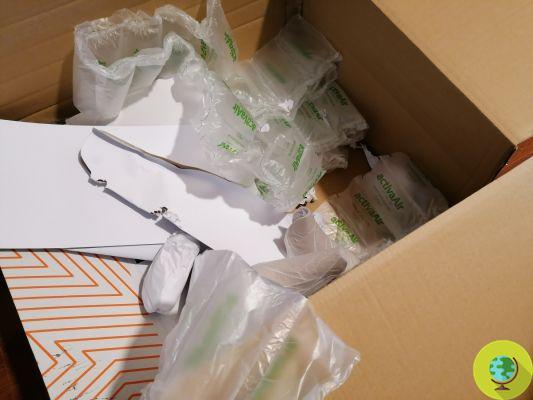 An endless and absurd amount of plastic packaging for a single pair of shoes: a report from a reader