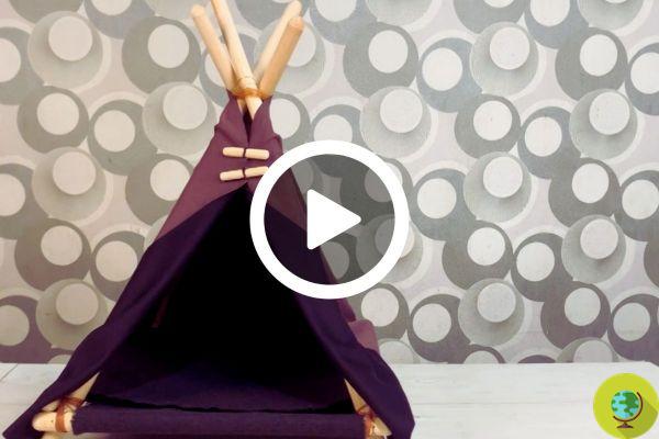 Canis DIY: Como construir uma tenda Tepee para o seu gato sem nenhum custo com tecido reciclado e madeira