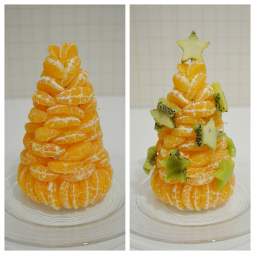 Fruit Christmas tree to decorate the table: step by step tutorial