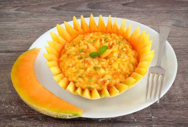 Risotto with melon
