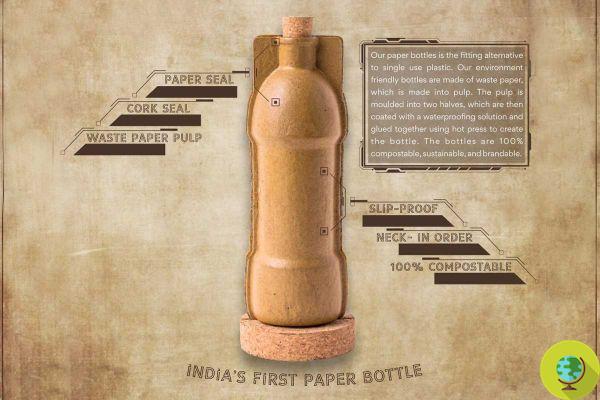 Adeus PET: garrafas de papel que substituem o plástico chegam da Índia
