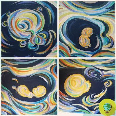 A artista que transforma as ultrassonografias das mães em lindas pinturas coloridas