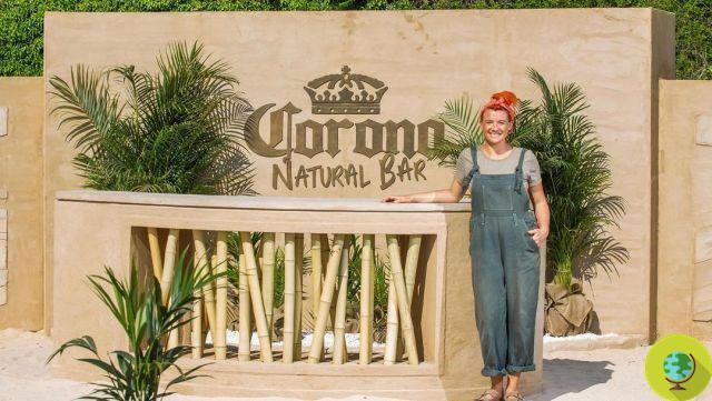 Corona a créé un incroyable bar de plage naturel, entièrement sculpté de sable