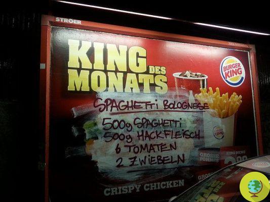 Street Art: combate la comida rápida ofreciendo recetas reales (FOTO)