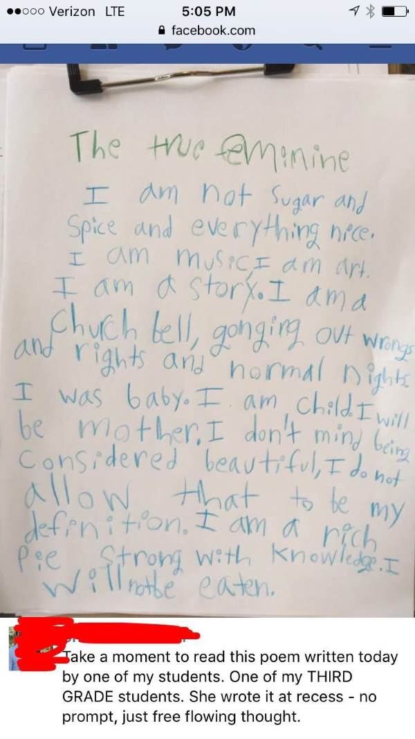 O doce poema sobre a feminilidade escrito por uma menina de 8 anos