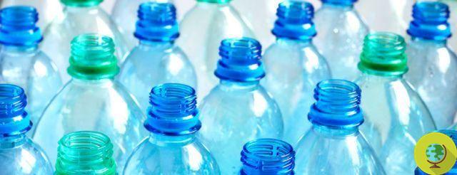 Paper from the recycling of plastic bottles
