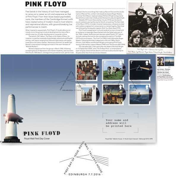 Pink Floyd, leurs meilleurs albums deviennent des timbres (PHOTO)