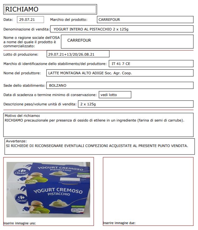 Ainda óxido de etileno em iogurtes, Carrefour relembra os lotes contaminados pelo agrotóxico