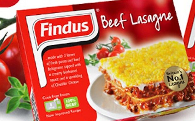 Also Findus lasagna in the horse meat scandal in Britain