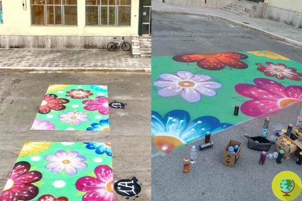 L'école du Salento qui applique la distanciation entre les classes avec le street art