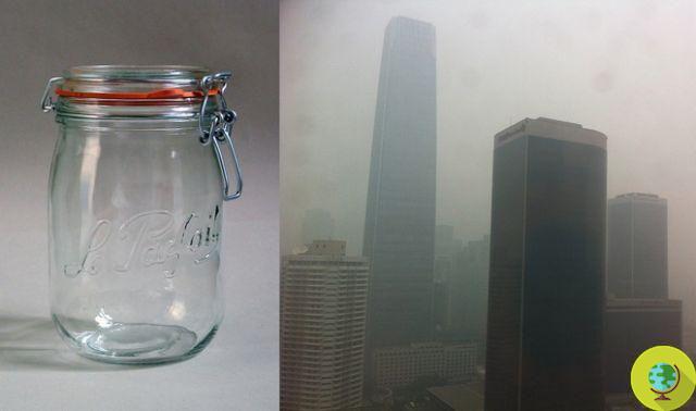 Latas artísticas de ar puro da Provence à venda em Pequim poluída