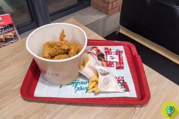 Fast food: Find a breaded and fried chicken head among the fins ordered at KFC in London