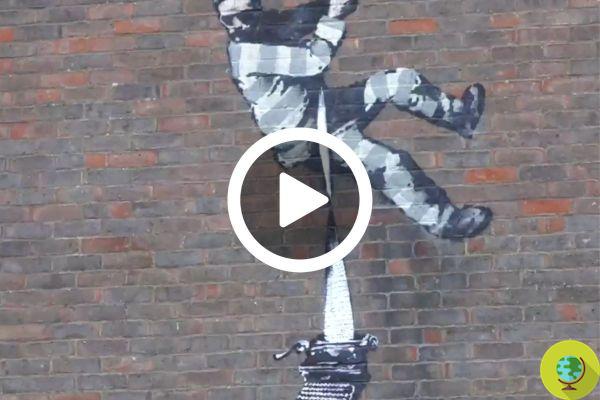 Confira um novo grafite provavelmente pintado por Banksy na fachada da prisão
