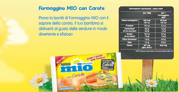 Formaggino Mio com cenoura ou espinafre: Nestlé 'comercial retirado