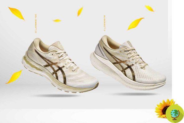 The new collection of Asics shoes made with the scraps of recycled fabrics