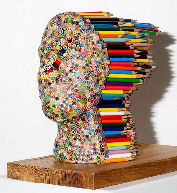 Las fantásticas esculturas realizadas con lápices de colores (FOTO)