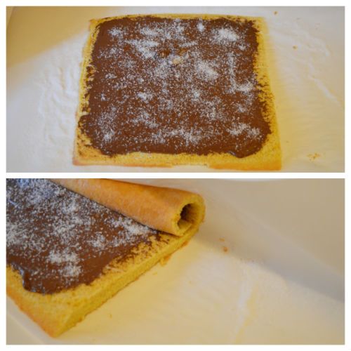 Roll with nutella (homemade) and coconut