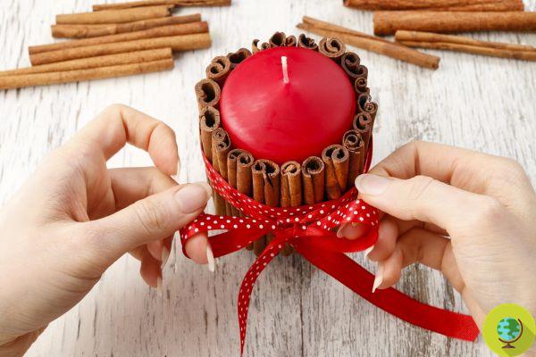 Reciclaje creativo: use palitos de canela para un centro de mesa perfecto para la fiesta de Navidad
