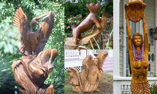 Las maravillosas esculturas hechas en los troncos de los árboles derribados por los huracanes (FOTO)