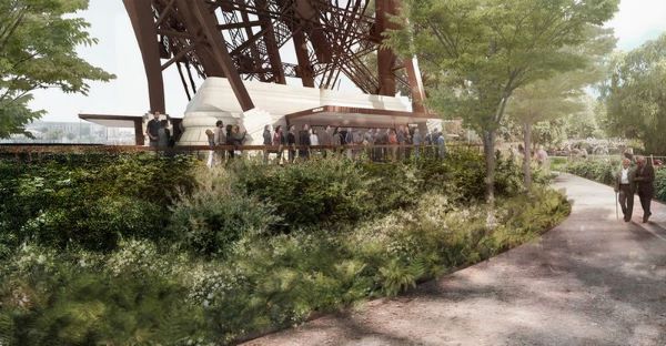 París: la Torre Eiffel estará rodeada por un inmenso espacio verde peatonal de 54 hectáreas