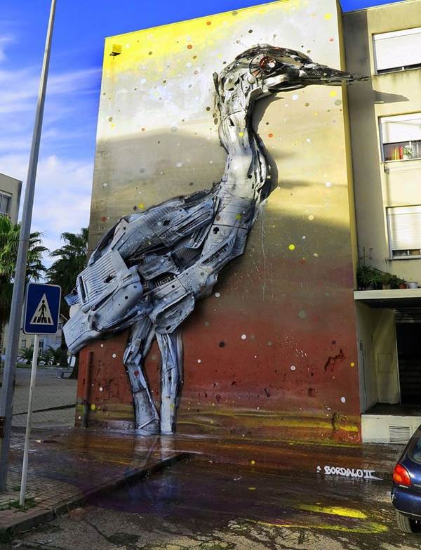 Los desechos se transforman en increíbles murales: las obras del artista callejero ambientalista