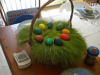 Páscoa, decorações DIY: cestas verdes