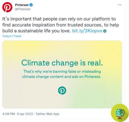 Crisis climática: Pinterest sale al campo contra las noticias falsas y los negacionistas