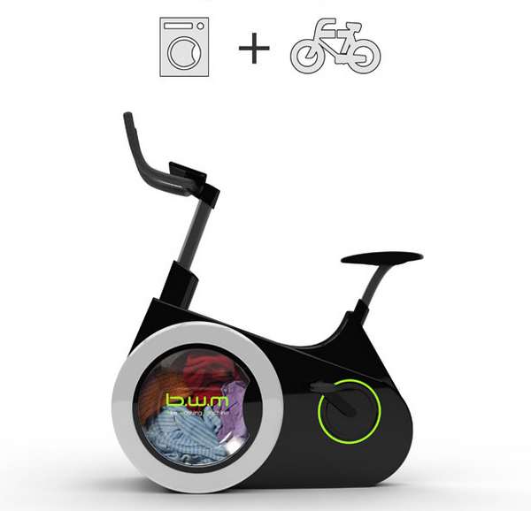 Bike Washing Machine: the exercise bike with washing machine for doing laundry while pedaling (PHOTO)
