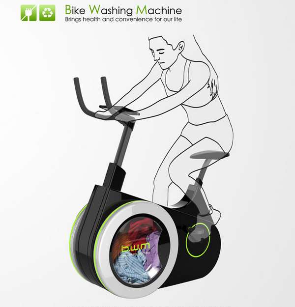 Bike Washing Machine: a bicicleta ergométrica com máquina de lavar para lavar roupa enquanto pedala (FOTO)
